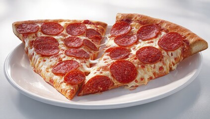 Two pizza slices on a plate