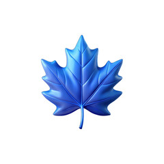 Naklejka premium Vibrant blue maple leaf emblem symbol nature autumn fall season icon digital art