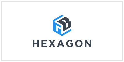 GB hexagon logo design inspiration