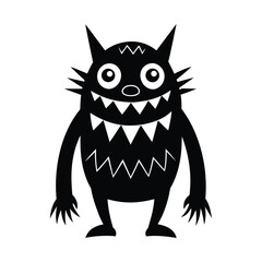 Cute Friendly Monster Vector on White Background
