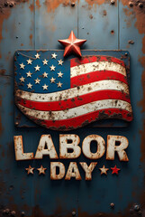 Celebrating labor day with a rustic american flag display