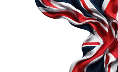 British flag draped, waves of color