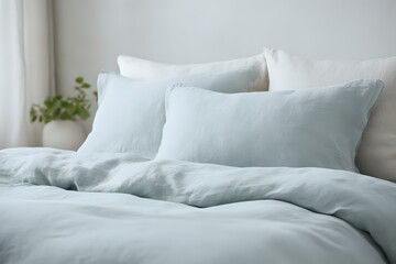 Relaxed Bedroom, Linen Bedding, Soft Colors, Cozy