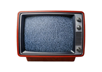 Static retro tv display, isolated on transparent or white background