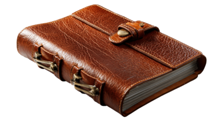Timeless Leather Journal: A classic, leather-bound journal, exuding an aura of vintage charm, awaits, its pages ready to chronicle thoughts, dreams, and the chapters of life.