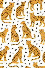 "Seamless Cheetah Print Pattern &ndash; Wild Animal Illustration for Textile and Design"