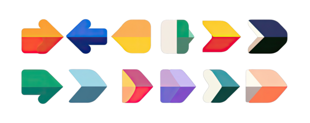 Colorful pixelated arrows