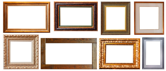frame picture isolated on white background gold antique