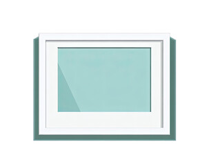 White window frame with mint-green glass