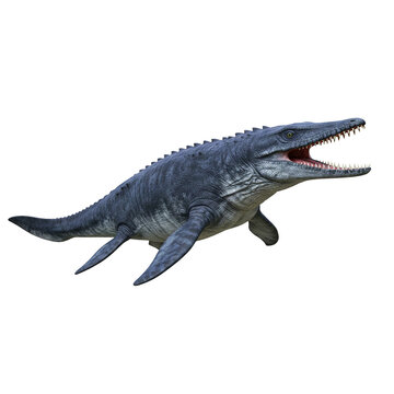Big mosasaurus dinosaur on transparent background PNG Generative AI