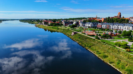 Obraz premium City street view from above European Tczew Poland
