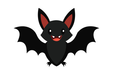 Cute Bat Vector Design on White Background