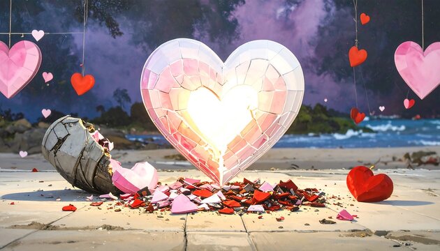 Heart Broken Beach Scene