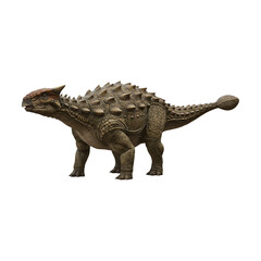 Fototapeta premium Ankylosaurus dinosaur on transparent background PNG Generative AI