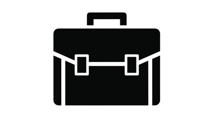 Sleek black briefcase icon symbolizing business, travel, and professional work