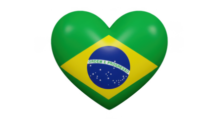 Brazilian Flag Heart Symbol of National Pride and Patriotism.