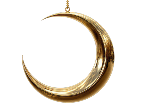 Golden crescent moon pendant - Powered by Adobe