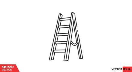 Simple line drawing of a wooden ladder on a white background, symbolizing progress and upward movement.