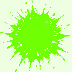 Green Paint Splash Illustration – Abstract Ink Splatter and Grunge Art