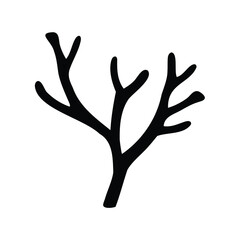 Obraz premium Stylized Silhouette of Bare Tree Branches Against a White Background
