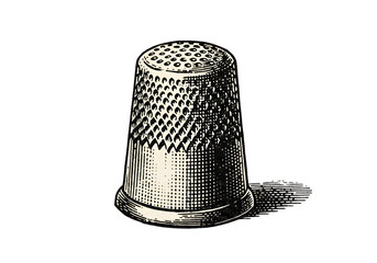 Isolated Thimble Illustration on Transparent Background Vintage Art