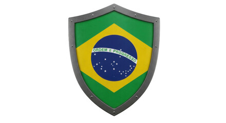 Fototapeta premium Brazilian Flag Shield Emblem National Symbol of Brazil Patriotism.