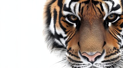 Obraz premium Bengal tiger's intense gaze jungle habitat wildlife photography striking fur close-up view majestic predator concept