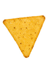 Fototapeta premium Isolated Tortilla Chip Triangle Yellow Food Snack PNG Illustration