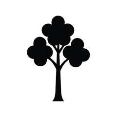 Stylized black tree with rounded foliage, representing nature and simplicity