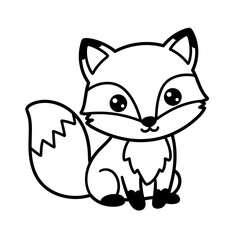 Cute cartoon fox illustration with big eyes and bushy tail perfect for children s books and designs