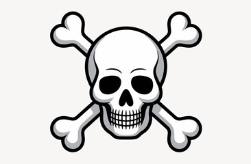 Vector Illustration of a Classic Skull and Crossbones Symbol
