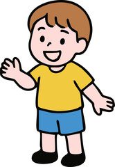 Cartoon Illustration of Happy Children kid