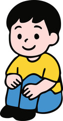 Fototapeta premium Cartoon Illustration of Happy Children kid