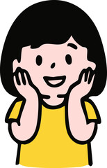 Cartoon Illustration of Happy Children kid