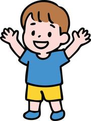 Cartoon Illustration of Happy Children kid