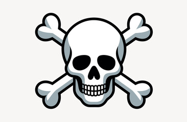 Vector Illustration of a Classic Skull and Crossbones Symbol