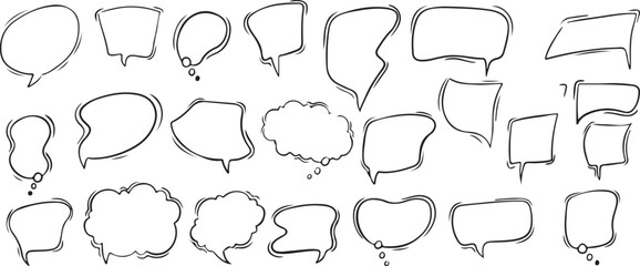 Speech Bubbles, Chat Clouds, Dialogue Icons, Conversation Symbols, Communication, Talk Graphics, Black White Art, Chat Interface, Verbal Exchange, Social Interaction, Messenger Icons, Speech Patterns,
