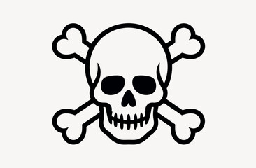 Vector Illustration of a Classic Skull and Crossbones Symbol