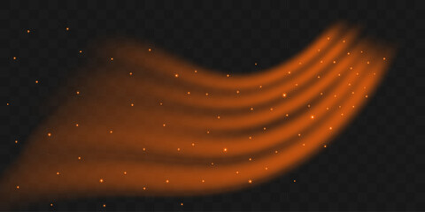 Hot air flow from air conditioner. Propagation of heat waves. Realistic 3d vector