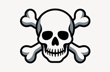 Vector Illustration of a Classic Skull and Crossbones Symbol