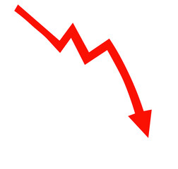 3d chart market zig zag arrow going down vector illustration on white background © M