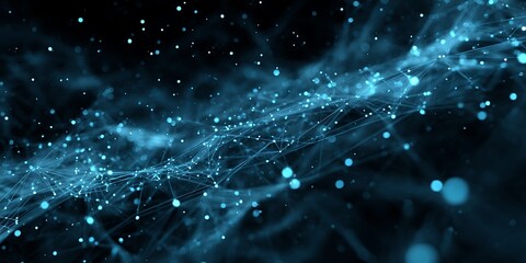 Abstract cosmic nebula with glowing particles and swirling gas