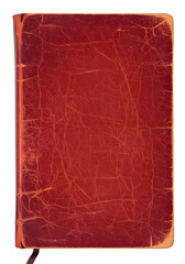Isolated Vintage Book Cover in Textured Red Leather Background