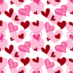 Valentine’s Day Seamless Pattern Digital Paper, Cute Hearts Love Backgrounds for Crafts and Scrapbooking