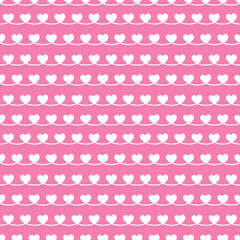 Valentine’s Day Seamless Pattern Digital Paper, Cute Hearts Love Backgrounds for Crafts and Scrapbooking