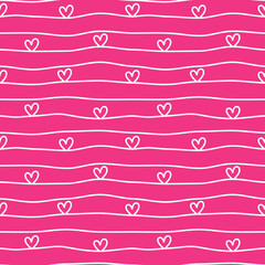 Valentine’s Day Seamless Pattern Digital Paper, Cute Hearts Love Backgrounds for Crafts and Scrapbooking