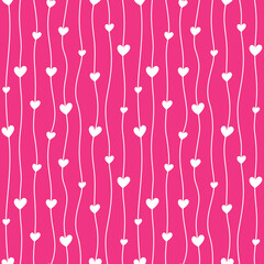 Valentine’s Day Seamless Pattern Digital Paper, Cute Hearts Love Backgrounds for Crafts and Scrapbooking
