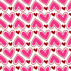 Valentine’s Day Seamless Pattern Digital Paper, Cute Hearts Love Backgrounds for Crafts and Scrapbooking