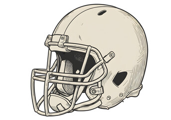 Fototapeta premium Isolated Vintage Football Helmet Illustration on Transparent Background