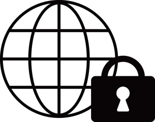 インターネットセキュリティのアイコン　モノトーン